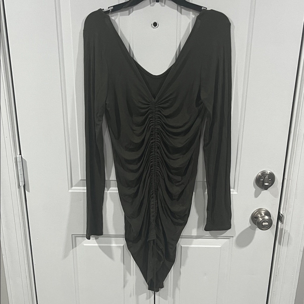 Fashion Nova Black Ruched Dress